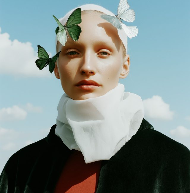 Serene Human with Butterflies